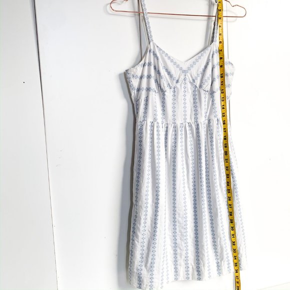 J.CREW cotton summer dress w/blue pattern; pockets - Picture 3 of 7
